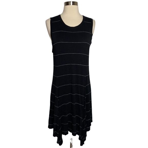 ALC Womens Striped Dress Size Medium Black White Sleeveless Lined Pullover - Picture 1 of 7